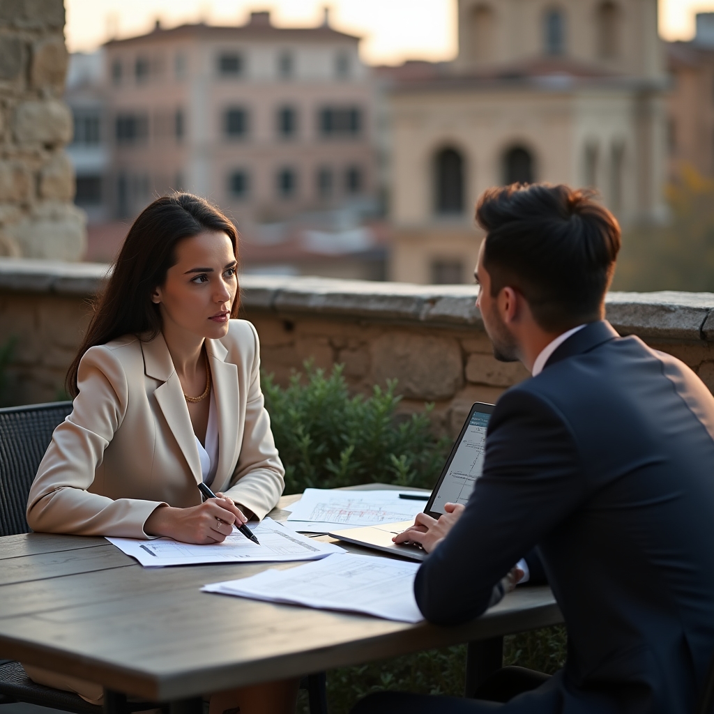 Team Fynulvora Hub in consulenza con cliente su terrazza a Verona